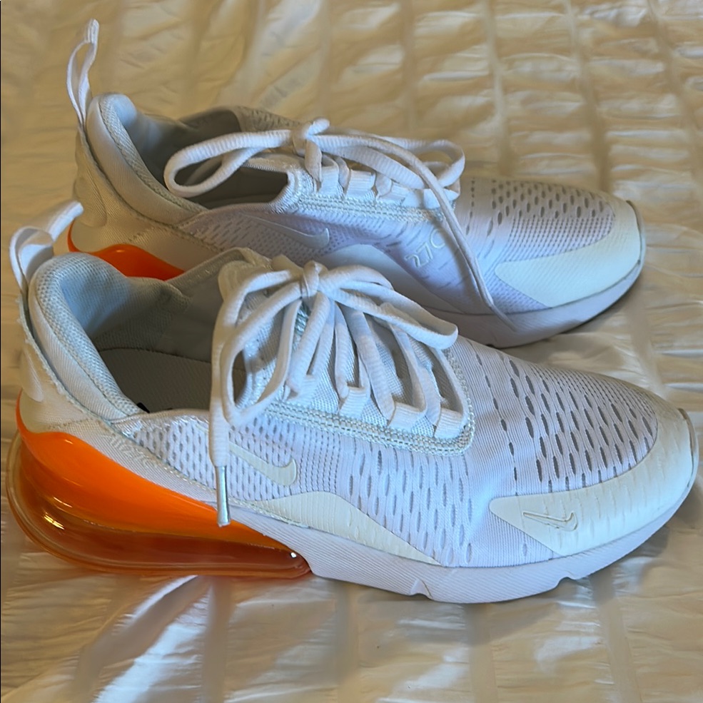 Nike Men White And Orange Sneakers